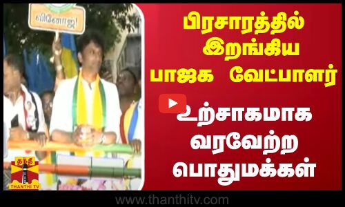 பிரசாரத்தில் இறங்கிய பாஜக வேட்பாளர் - உற்சாகமாக வரவேற்ற பொதுமக்கள்