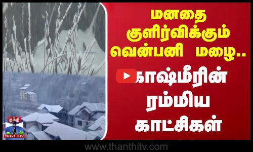 மனதை குளிர்விக்கும் வென்பனி மழை.. காஷ்மீரின் ரம்மிய காட்சிகள்