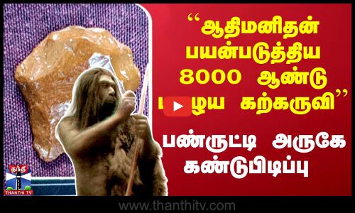 “ஆதிமனிதன் பயன்படுத்திய 8000 ஆண்டு பழைய கற்கருவி“ பண்ருட்டி அருகே கண்டுபிடிப்பு