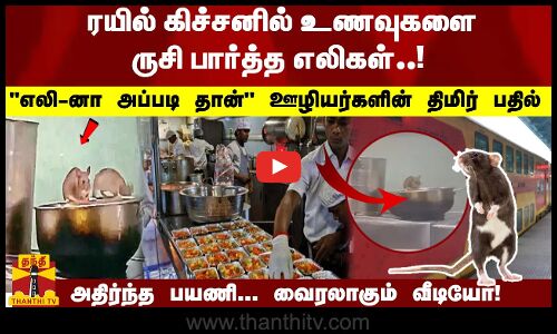 ரயில் கிச்சனில் உணவுகளை ருசி பார்த்த எலிகள்.. ஊழியர்களின் திமிர் பதில் - வைரலாகும் வீடியோ!