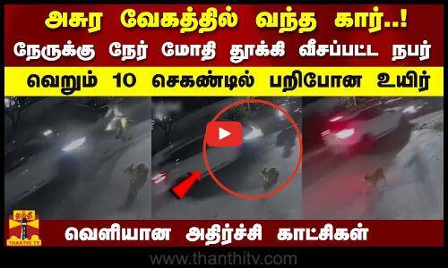 அசுர வேகத்தில் வந்த கார்..நேருக்கு நேர் மோதி தூக்கி வீசப்பட்ட நபர்..வெறும் 10 செகண்டில் பறிபோன உயிர்