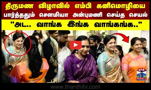 Marriage Function | திருமண விழாவில் எம்பி கனிமொழியை பார்த்ததும் சௌமியா அன்புமணி செய்த செயல்..