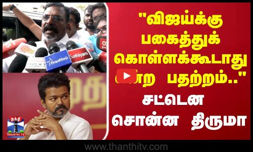 Thirumavalavan | விஜய்க்கு பகைத்துக் கொள்ளக்கூடாது என்ற பதற்றம்.. சட்டென சொன்ன திருமா
