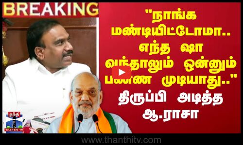 நாங்க மண்டியிட்டோமா.. எந்த ஷா வந்தாலும் ஒன்னும் பண்ண முடியாது.. - திருப்பி அடித்த ஆ.ராசா