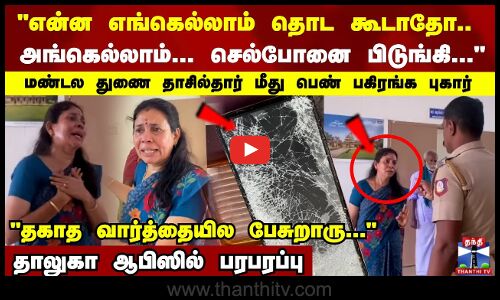 செல்போனை பிடுங்கி உடைத்ததாக மண்டல துணை தாசில்தார் மீது பெண் புகார்