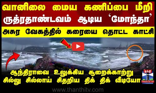 Montha Cyclone | Viral Video | வானிலை மைய கணிப்பை மீறி ருத்ரதாண்டவம் ஆடிய `மோந்தா -திக் திக் வீடியோ