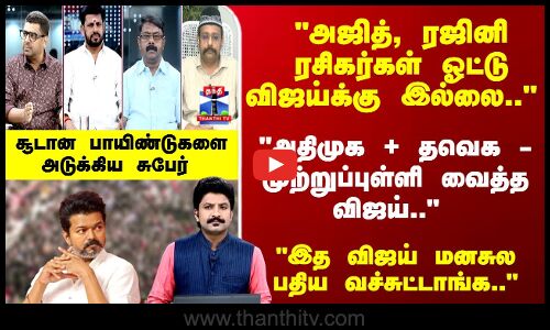 Ayudha Ezhuthu | அஜித், ரஜினி ரசிகர்கள் ஓட்டு விஜய்க்கு இல்லை.. சூடான பாயிண்டுகளை அடுக்கிய சுபேர்