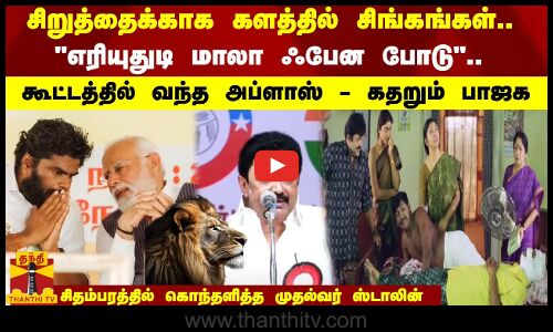 சிறுத்தைக்காக களத்தில் சிங்கங்கள்..  எரியுதுடி மாலா ஃபேன போடு..   கூட்டத்தில் வந்த அப்ளாஸ் - கதறும் பாஜக - சிதம்பரத்தில் கொந்தளித்த முதல்வர் ஸ்டாலின்