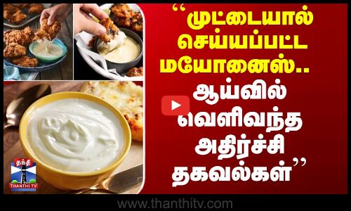 ``முட்டையால் செய்யப்பட்ட மயோனைஸ்.. ஆய்வில் வெளிவந்த அதிர்ச்சி தகவல்கள்’’