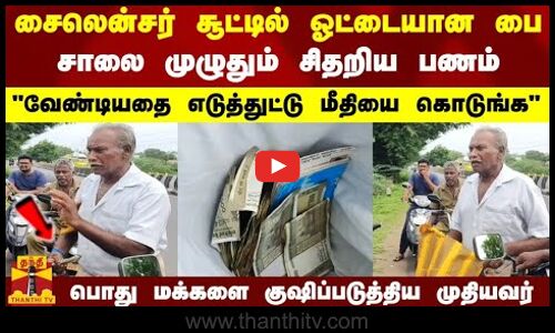 சாலை முழுதும் சிதறிய பணம்... வேண்டியதை எடுத்துட்டு மீதியை கொடுங்க மக்களை குஷிப்படுத்திய முதியவர்