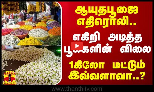 ஆயுதபூஜை எதிரொலி..எகிறி அடித்த பூக்களின் விலை..1கிலோ மட்டும் இவ்வளாவா..? | Aayudha Poojai