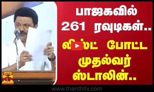 பாஜகவில் 261 ரவுடிகள்..  - லிஸ்ட் போட்ட முதல்வர் ஸ்டாலின்..