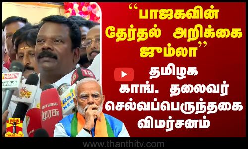 பாஜகவின் தேர்தல் அறிக்கை ஜும்லா - தமிழக காங். தலைவர் செல்வப்பெருந்தகை விமர்சனம்