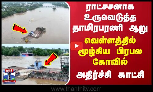 ராட்சசனாக உருவெடுத்த தாமிரபரணி ஆறு - வெள்ளத்தில் மூழ்கிய பிரபல கோவில்  - அதிர்ச்சி காட்சி