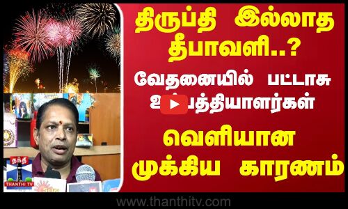 Diwali | Crackers | வேதனையில் பட்டாசு உற்பத்தியாளர்கள்... வெளியான முக்கிய காரணம்