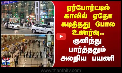 MadhyaPradesh Airport | ஏர்போர்ட்டில் காலில் ஏதோ கடித்தது போல உணர்வு.. அலறிய பயணி