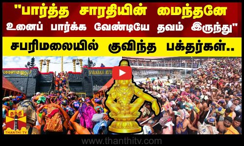 பார்த்த சாரதியின் மைந்தனே உனைப் பார்க்க வேண்டியே தவம் இருந்து - சபரிமலையில் குவிந்த பக்தர்கள்..