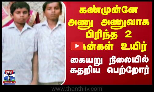 கண்முன்னே அணு அணுவாக பிரிந்த 2 மகன்கள் உயிர் - கையறு நிலையில் கதறிய பெற்றோர்