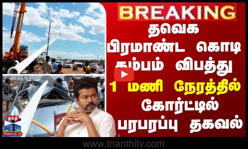 தவெக பிரமாண்ட கொடி கம்பம் விபத்து - நீதிபதியிடம் முறையீடு