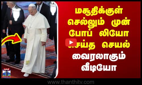 Pope Leo | Mosque | மசூதிக்குள் செல்லும் முன் போப் லியோ செய்த செயல் - வைரலாகும் வீடியோ