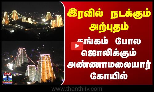 Thiruvannamalai Temple | இரவில் நடக்கும் அற்புதம் - தங்கம் போல ஜொலிக்கும் அண்ணாமலையார் கோயில்