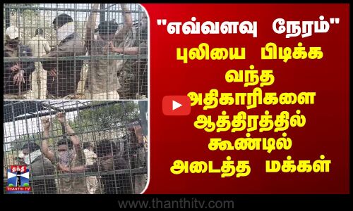 karnataka | எவ்வளவு நேரம் புலியை பிடிக்க வந்த அதிகாரிகளை ஆத்திரத்தில் கூண்டில் அடைத்த மக்கள்