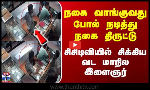 நகை வாங்குவது போல் நடித்து நகை திருட்டு | சிசிடிவியில் சிக்கியவட மாநில இளைஞர்