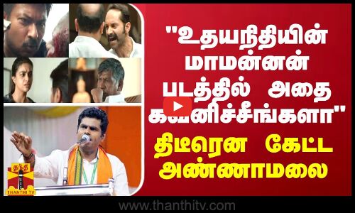 உதயநிதியின் மாமன்னன் படத்தில் அதை கவனிச்சீங்களா - திடீரென கேட்ட அண்ணாமலை
