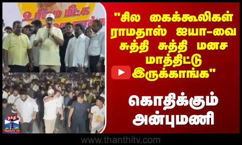 Ariyalur | சில கைக்கூலிகள் ராமதாஸ் ஐயா-வை சுத்தி சுத்தி மனச மாத்திட்டு இருக்காங்க - அன்புமணி
