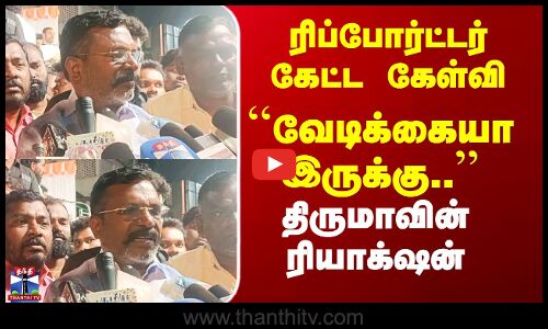 VCK Thirumavalavan | ``வேடிக்கையா இருக்கு..’’ ரிப்போர்ட்டர் கேள்வி.. திருமா கொடுத்த ரியாக்‌ஷன்