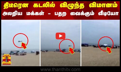 திடீரென கடலில் விழுந்த விமானம் - அலறி ஓடிய மக்கள் - நெஞ்சை பதற வைக்கும் வீடியோ