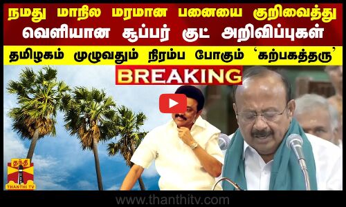 #BREAKING || நமது மாநில மரமான பனையை குறிவைத்து வெளியான சூப்பர் குட் அறிவிப்புகள்