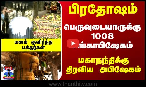 Thanjavur | Temple | பிரதோஷம் -  பெருவுடையாருக்கு 1008 சங்காபிஷேகம் மகாநந்திக்கு திரவிய அபிஷேகம்