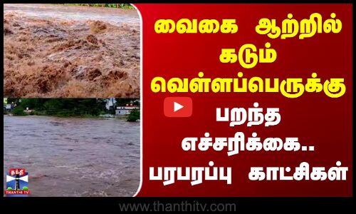 Vaigai River Flood | வைகை ஆற்றில் கடும் வெள்ளப்பெருக்கு - பறந்த எச்சரிக்கை.. பரபரப்பு காட்சிகள்