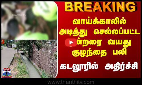 Cuddalore | வாய்க்காலில் அடித்து செல்லப்பட்ட ஒன்றரை வயது குழந்தை பலி - கடலூரில் அதிர்ச்சி