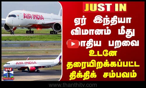 JUSTIN || ஏர் இந்தியா விமானம் மீது மோதிய பறவை... உடனே தரையிறக்கப்பட்ட திக் திக் சம்பவம்