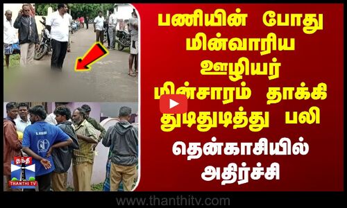 பணியின் போது மின்வாரிய ஊழியர் மின்சாரம் தாக்கி துடிதுடித்து பலி - தென்காசியில் அதிர்ச்சி
