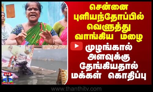 Chennai Rains |புளியந்தோப்பில் வெளுத்து வாங்கிய மழை - முழங்கால் அளவுக்கு தேங்கியதால் மக்கள் கொதிப்பு