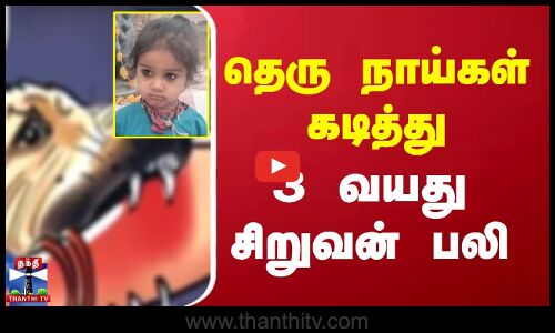 தெரு நாய்கள் கடித்து 3 வயது சிறுவன் பலி