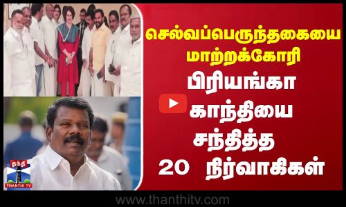 செல்வப்பெருந்தகையை மாற்றக்கோரி பிரியங்கா காந்தியை சந்தித்த 20 நிர்வாகிகள்