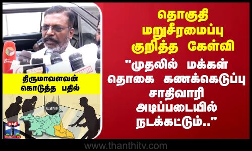 தொகுதி மறுசீரமைப்பு குறித்த கேள்வி.. திருமாவளவன் கொடுத்த பதில்