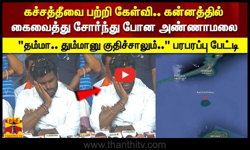 கச்சத்தீவை பற்றி கேள்வி.. கன்னத்தில் கைவைத்து சோர்ந்து போன அண்ணாமலை தம்மா.. தும்மானு குதிச்சாலும்.. பரபரப்பு பேட்டி
