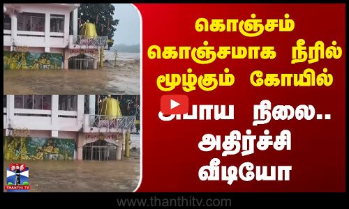 கொஞ்சம் கொஞ்சமாக நீரில் மூழ்கும் கோயில் - அபாய நிலை.. அதிர்ச்சி வீடியோ
