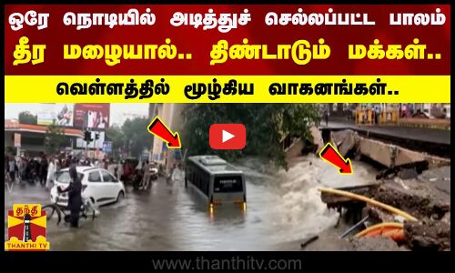 ஒரே நொடியில் அடித்துச் செல்லப்பட்ட பாலம்.. தீர மழையால்.. திண்டாடும் மக்கள்..