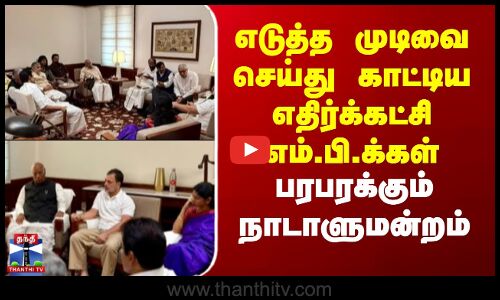 எடுத்த முடிவை செய்து காட்டிய எதிர்க்கட்சி எம்.பி.க்கள் - பரபரக்கும் நாடாளுமன்றம்