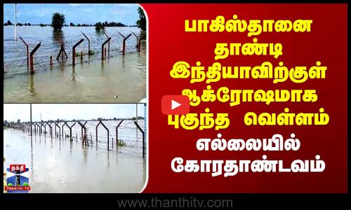Pakistan Flood | பாகிஸ்தானை தாண்டி இந்தியாவிற்குள் ஆக்ரோஷமாக புகுந்த வெள்ளம் - எல்லையில் கோரதாண்டவம்