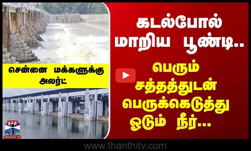 Chennai | Poondi Lake | கடல்போல் மாறிய பூண்டி.. பெரும் சத்தத்துடன் பெருக்கெடுத்து ஓடும் நீர்...