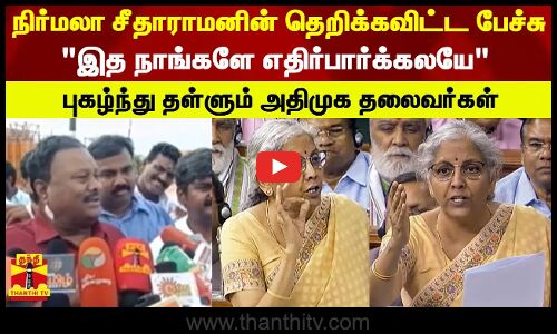 நிர்மலா சீதாராமனின் தெறிக்கவிட்ட பேச்சு...இத நாங்களே எதிர்பார்க்கலயே - புகழ்ந்து தள்ளும் தலைவர்கள்