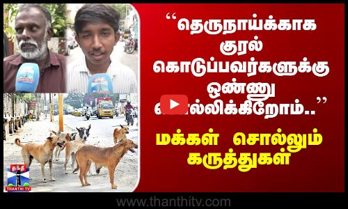Street Dogs | Street Interview | ``தெருநாய்க்காக குரல் கொடுப்பவர்களுக்கு.. - மக்கள் கருத்து