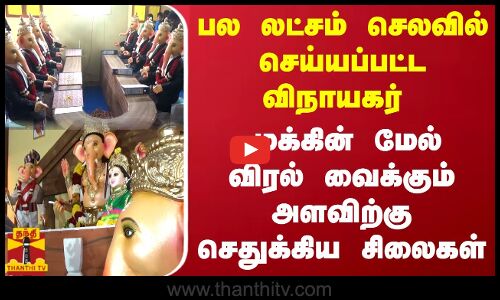 பல லட்சம் செலவில் செய்யப்பட்ட விநாயகர்.. மூக்கின் மேல் விரல் வைக்கும் அளவிற்கு செதுக்கிய சிலைகள்